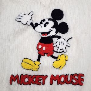 Vtg Disney Character Fashions Mickey‎ Mouse Acrylic V Neck Sweater Women's Small